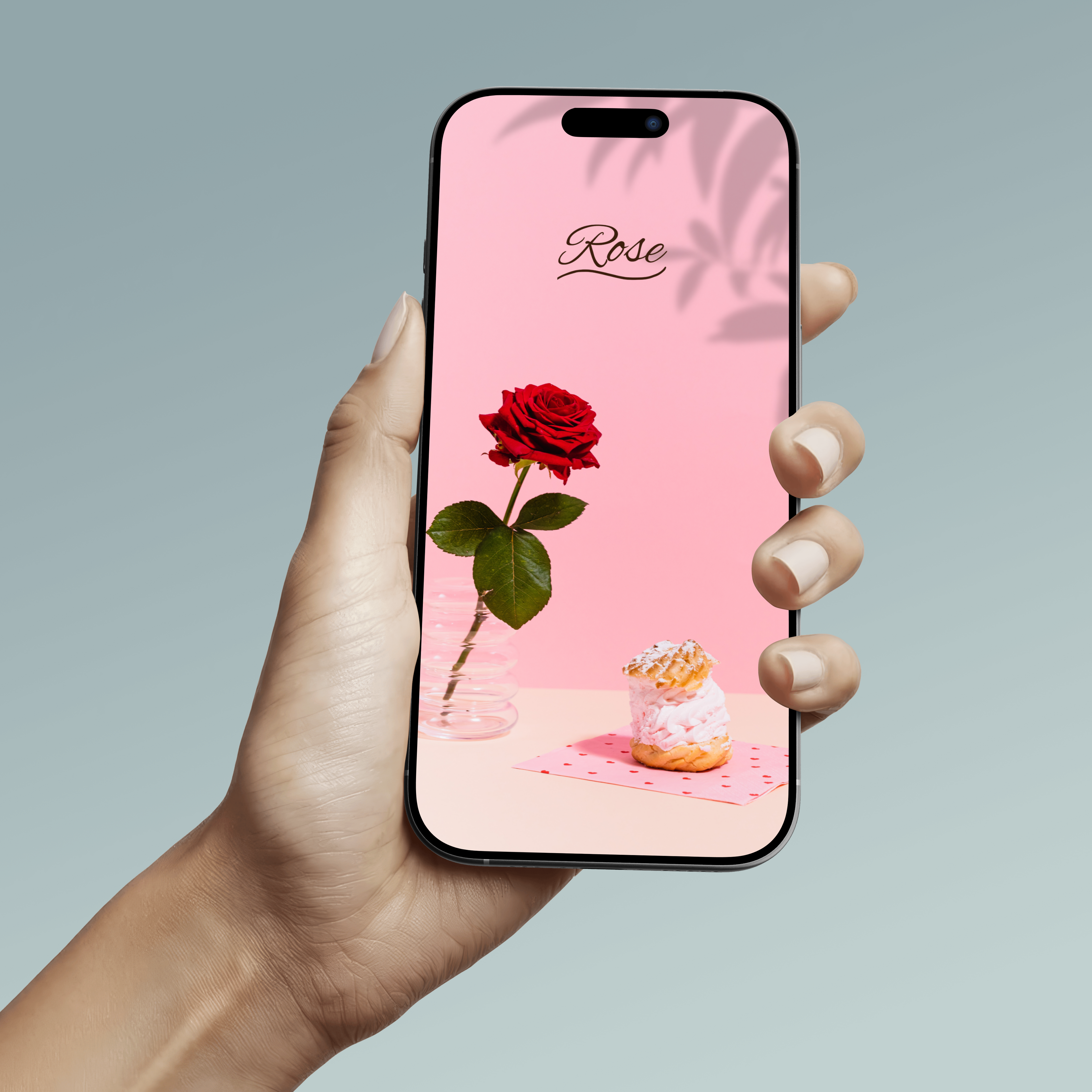 Beige Rose Minimalist Phone Wallpaper