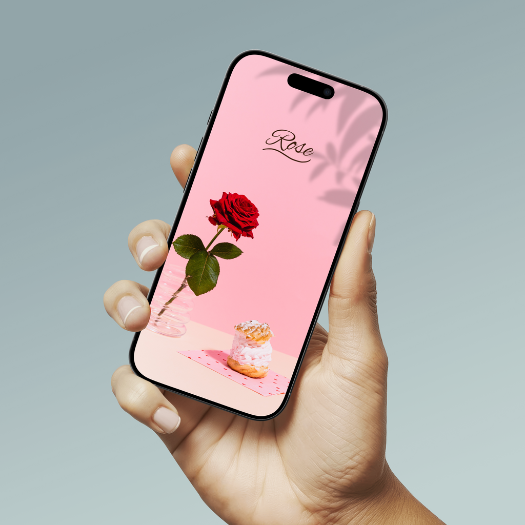 Beige Rose Minimalist Phone Wallpaper