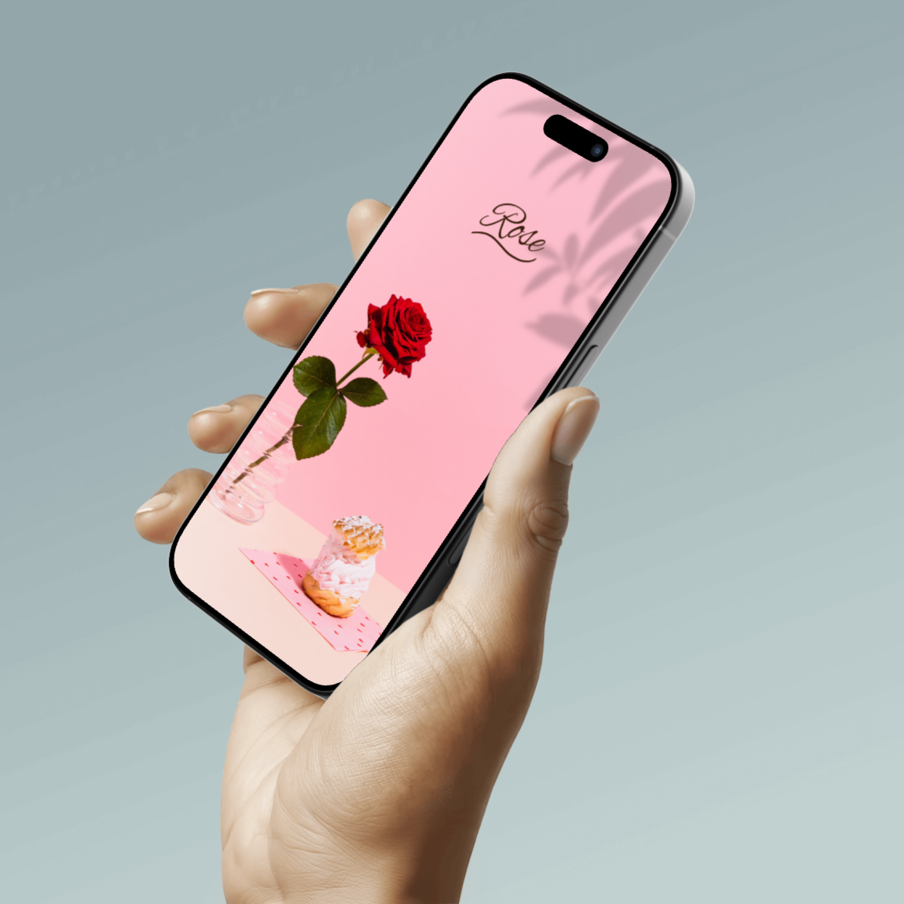 Beige Rose Minimalist Phone Wallpaper